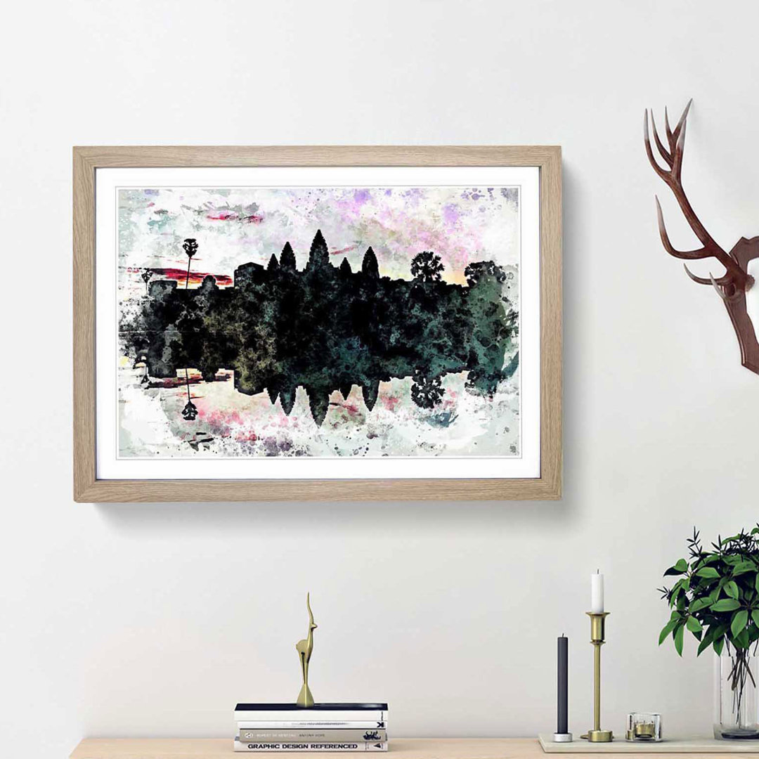 Angkor Wat in Cambodia in Abstract - Picture Frame Painting Print