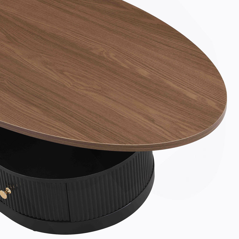 Ensemble de 2 tables gigognes Luxury, Brown, Noir