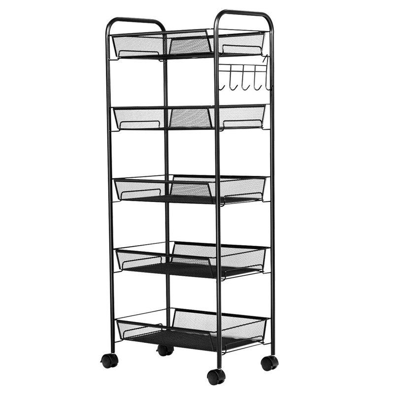 41'' H x 17'' W Utility Cart with Wheels, Black