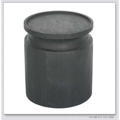 Table d'appoint cylindrique en bois noire D14x16 "