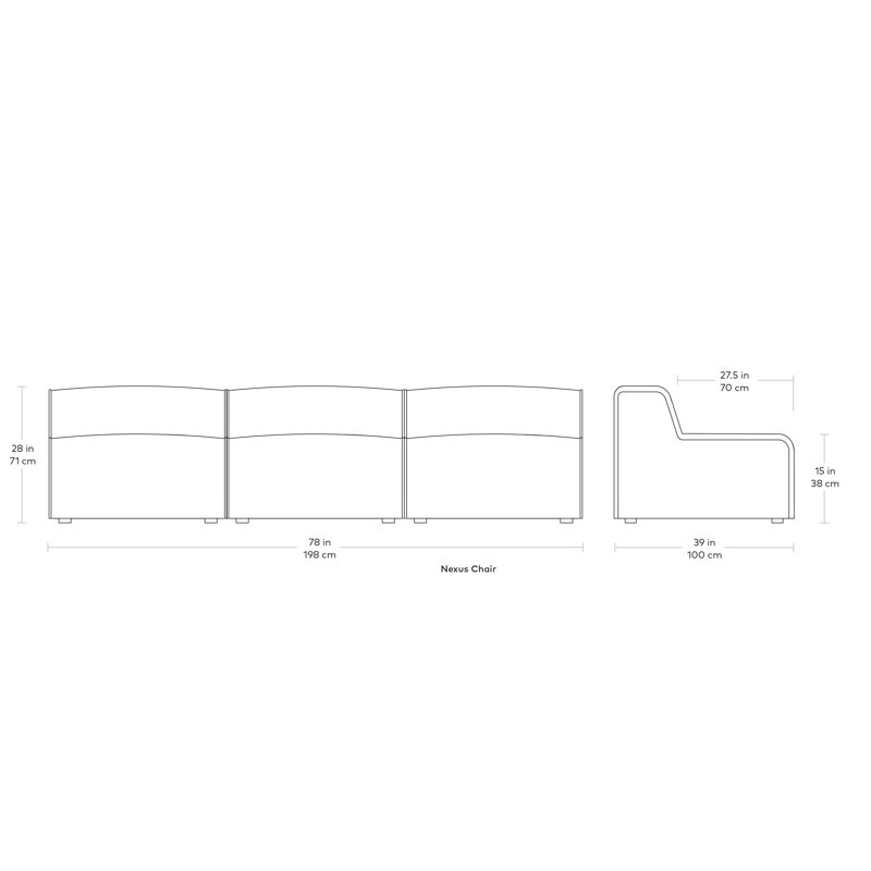 Nexus Modular 3-Pc Sofa, Thea Earth Polyester Blend