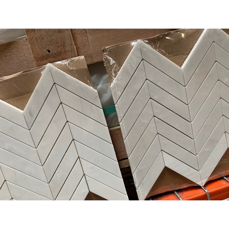 Herringbone Honed Marble Tile