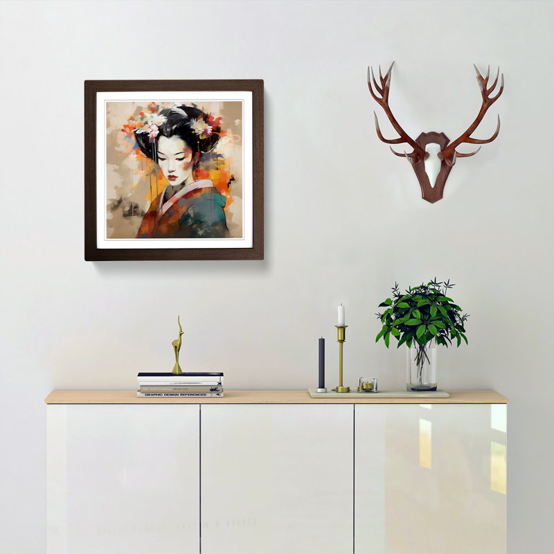 Single Picture Frame Print on Wood, Walnut