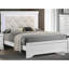 Lit en similicuir blanc, grand lit avec capitonnage à boutons, chambre à coucher à DEL et style contemporain