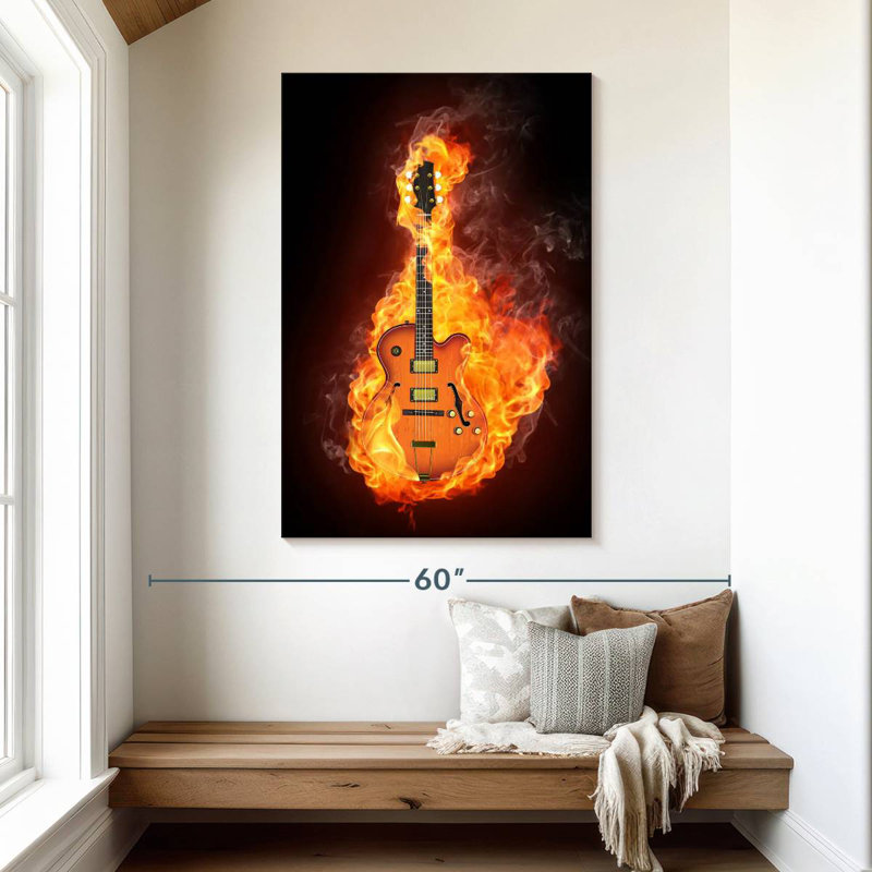 Abarca Blazing Electric Guitar, 48" H x 32" W