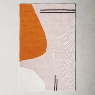 Felipe Handmade Wool Ivory/Light Pink Rug
