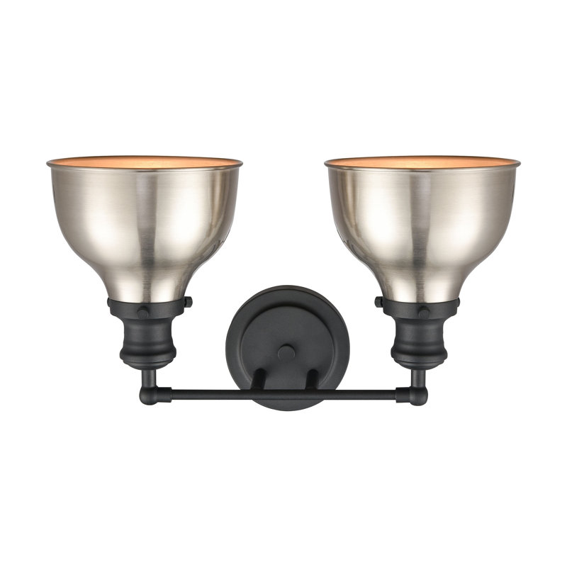Chatteris 17'' Wide 2-Light Vanity Light - Charcoal, 10" H x 17" W x 7" D, Black, 2 Lights