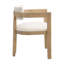 Ensemble de salle à manger 7 pièces de style Mid-Century moderne avec chaises rembourrées en mélange de lin et base rectangulaire