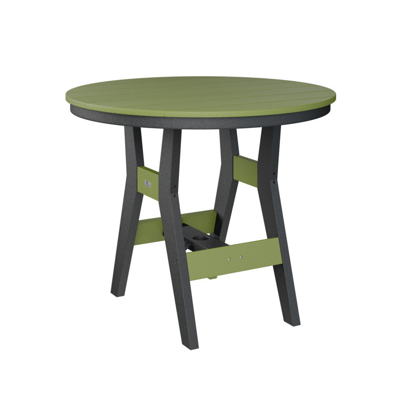 Harbor Outdoor Round Dining Table, Black, Kiwi Green