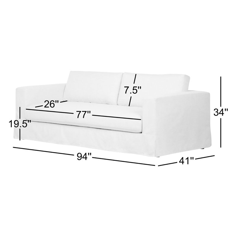 Tovana Sofa- 95"-Crypton Nomad Snow, Crypton Nomad Snow 92% Polyester/8% Flax/Linen