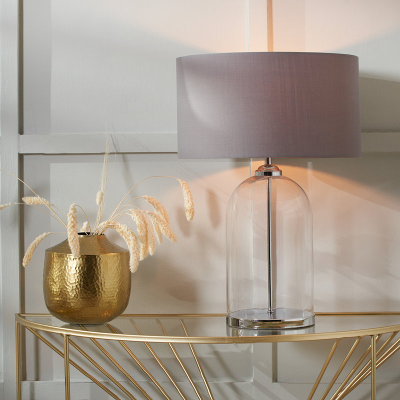 Cloche 60 Gold/Clear and Silver/Clear single with USB and Outlet, Grey, Silver/Clear