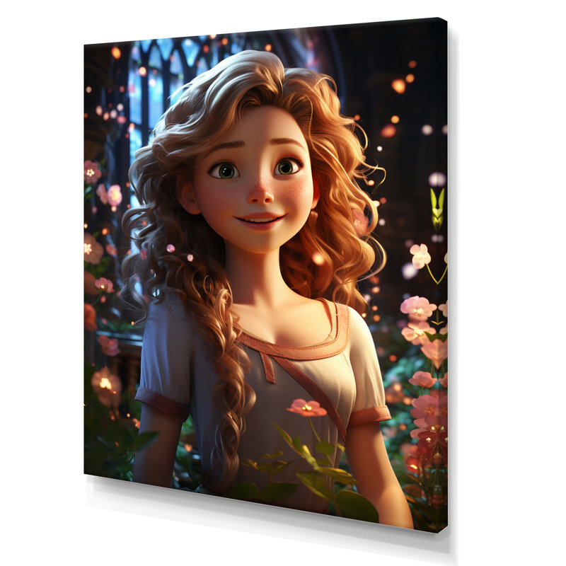 " Fairytale Princess II ", 32" H x 16" W x 1" D, Wrapped Canvas