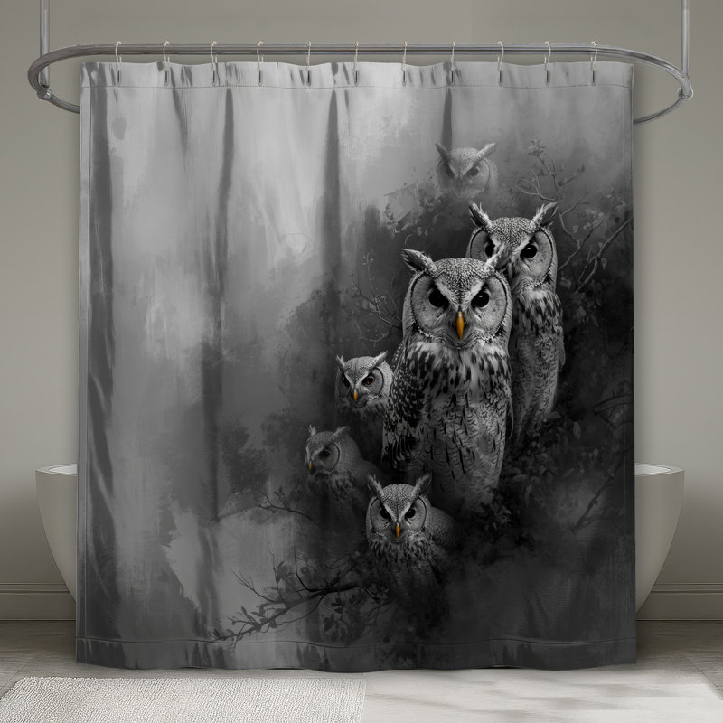 Rideaux de douche Group Of Owls, 70in W x 72in H
