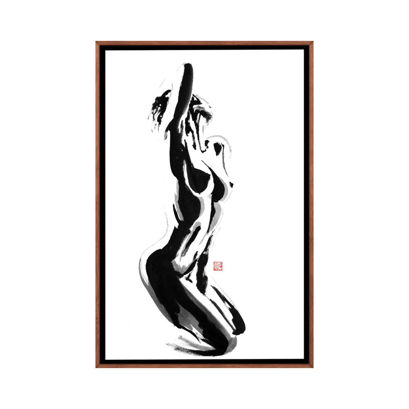 In The Light by Péchane - Painting on Canvas, 101.6 cm H x 66.04 cm W, Classic Brown Wood Framed