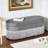 Oval Upholstered Fringe Storage Bench-645844916
