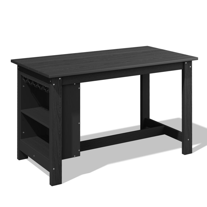 Table de bar en plastique pour l'extérieur, Noir