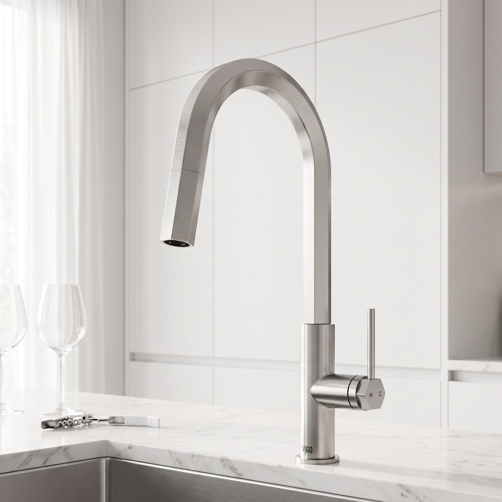 Hart Pull-Down Kitchen Faucet, Stainless Steel