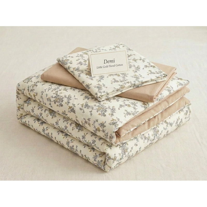 Ensemble d'édredon réversible 100% coton Demi-Dusk, Édredon pour grand lit + 2 taies décoratives
