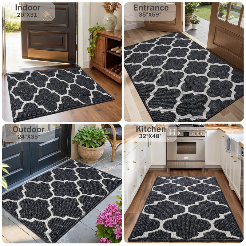 Tapis d'entrée de qualité supérieure pour l'intérieur, l'extérieur, antidérapant, résistant à la saleté, lavable à la machine