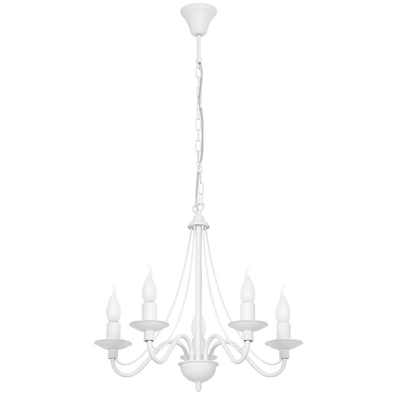 Grunewald 5 - Light Candle Style Chandelier, White