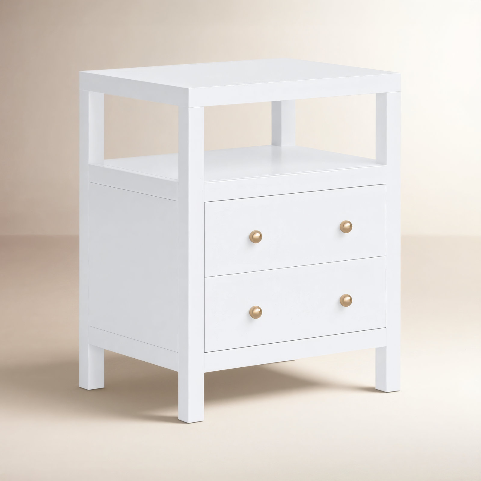 Celine 21" Acacia Nightstand, Smooth White