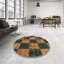 Tapis turquoise / brun clair Patchwork-1220617398