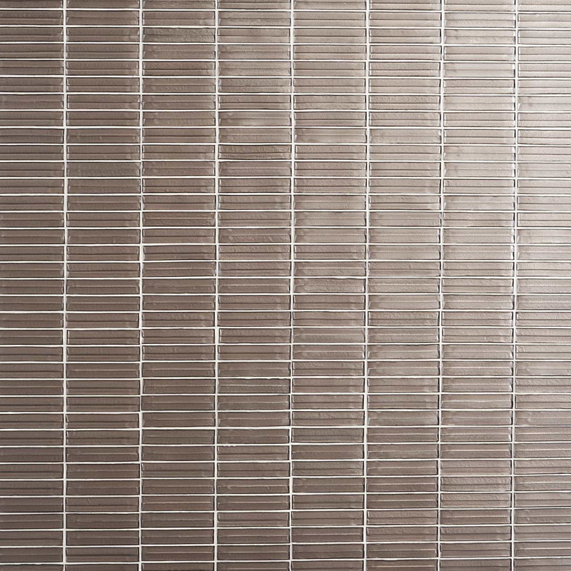 Maya Stacked 12x12 Polished Glass Mosaic Tile, Stacked Twilight