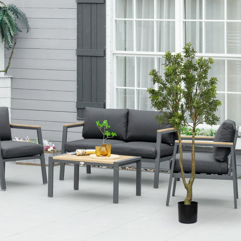 Arbre à feuillage persistant artificiel de 5,2 pi - grande plante luxuriante avec poteau naturel et branches courbées, décor hypoallergénique pour la maison / le bureau / le salon / l'entrée, ensemble 1 pièce démontable