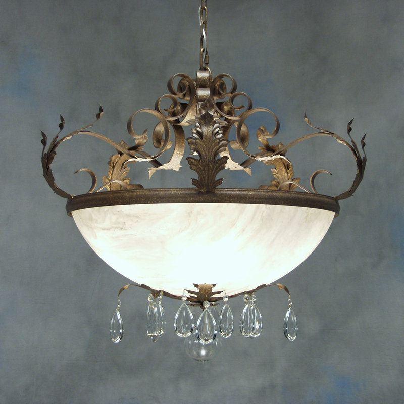 Luminaire suspendu unique à 5 lumières French Elegance, Graphite étain