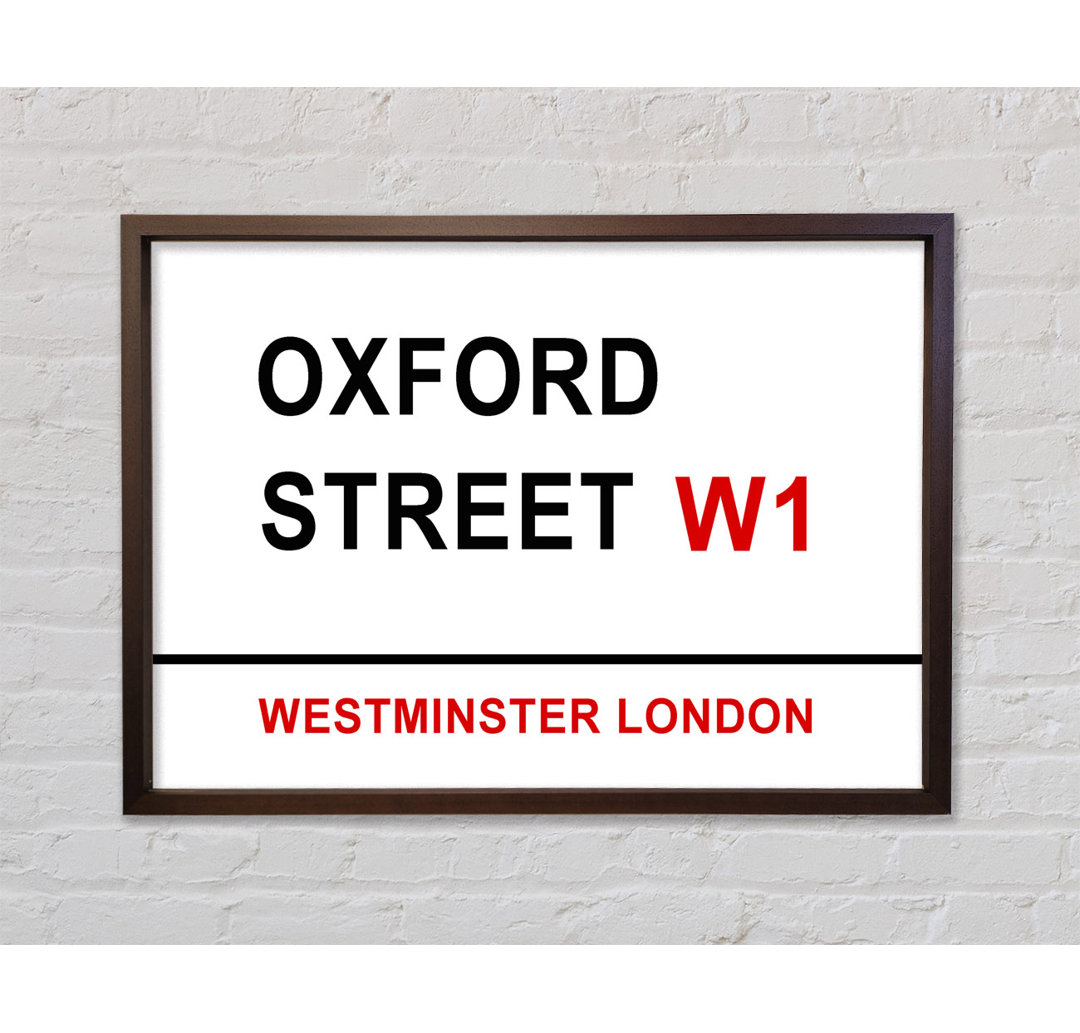 Oxford Street Signs - Einzelne Bilderrahmen Kunstdrucke auf Leinwand