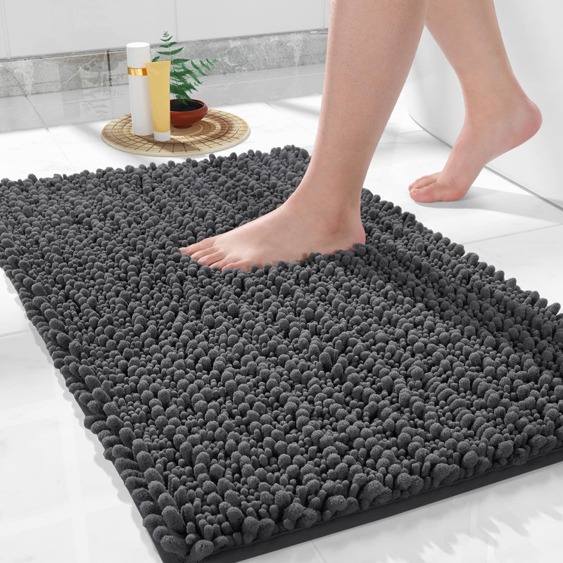 Soft & Cozy Rectangle Bath Rug, Denim Blue