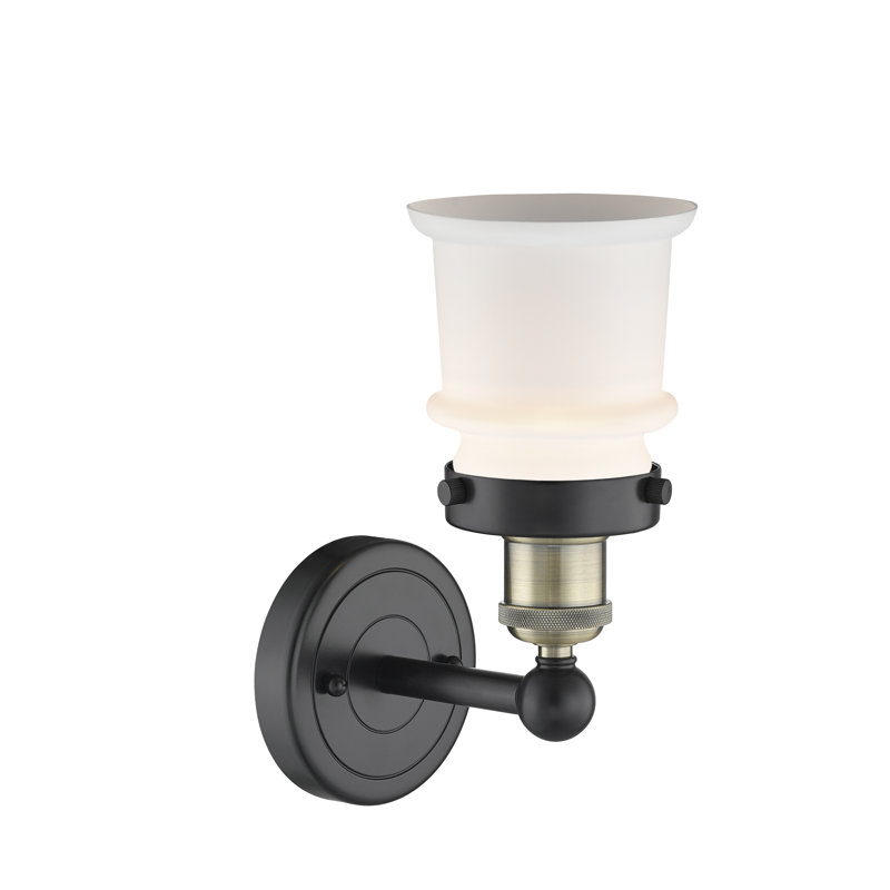 Charlo Armed Sconce, Matte White, Black Antique Brass