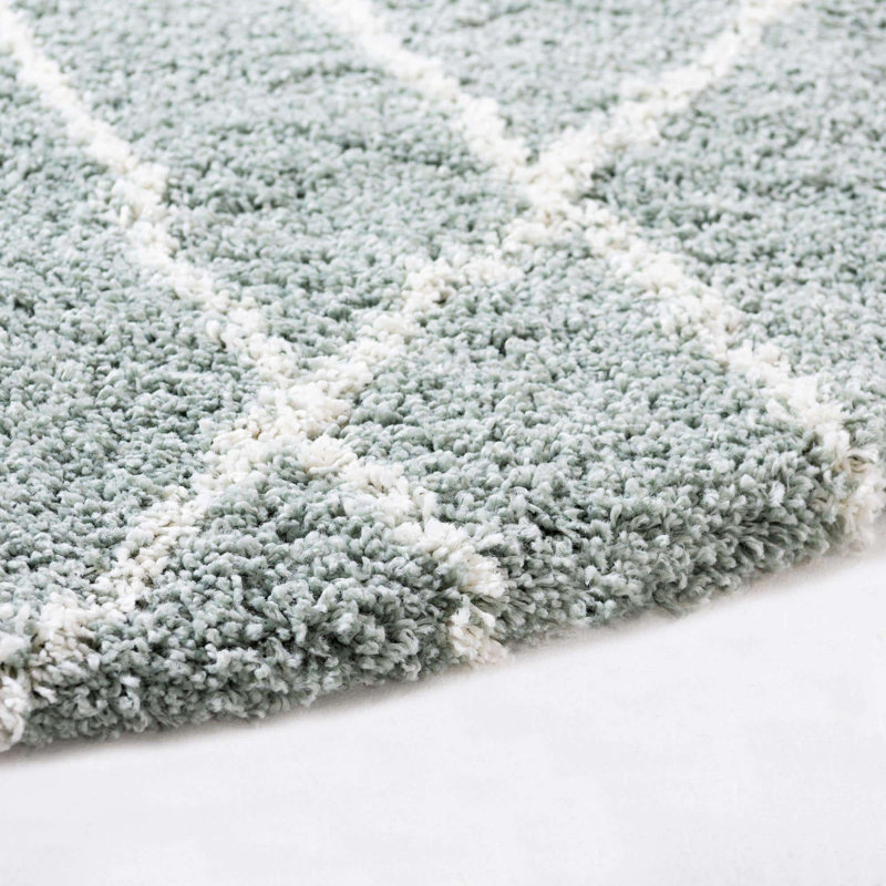 Striped Indoor Rug, Round 8'