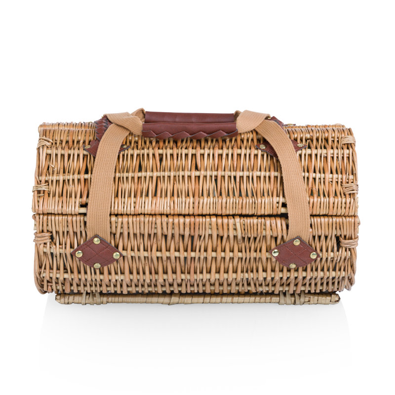 Panier de pique-nique en osier Verona, Brun / Vert