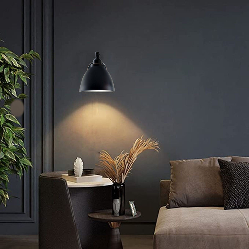 Ceiling Lampshade Easy Fit Metal 15cm Shades Pendant Light Bell Lamp Shades for Living Room, Kitchen, Bedroom, Black