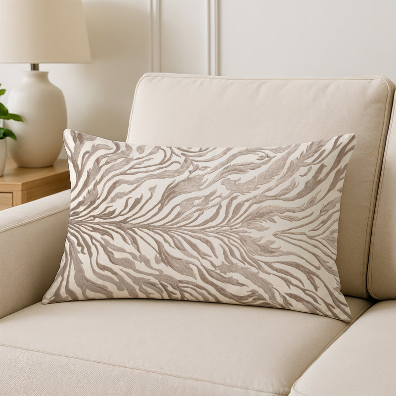 Coussin décoratif intérieur / extérieur gris Modern Modern, Rectangle H 14 po x l 20 po, Gris abstrait 109