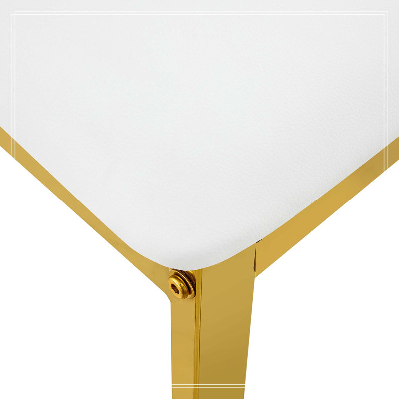Ensemble de 2 chaises de salle à manger Modern, Blanc et or