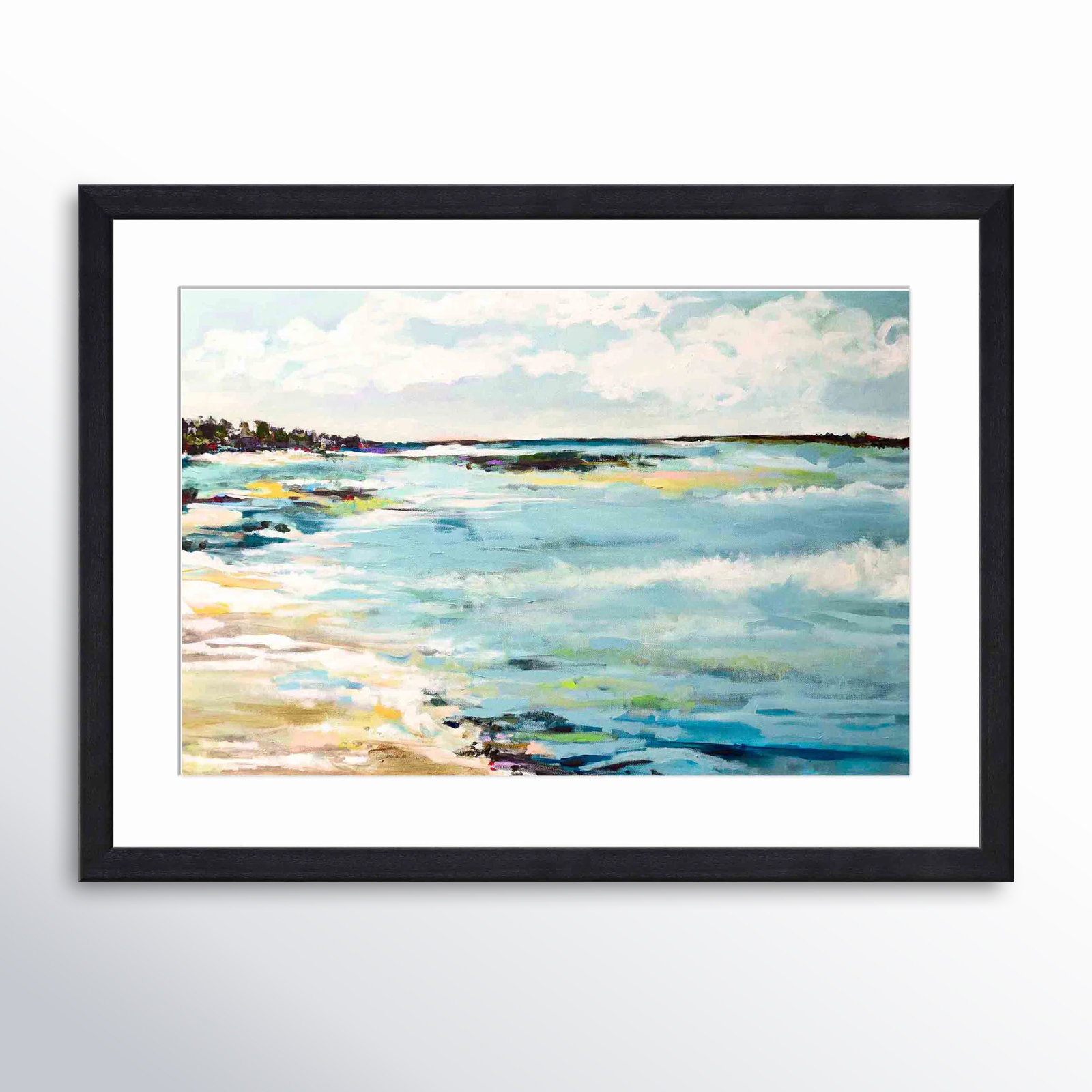 Beach Surf III by Karen Fields, Black, 8"H x 12"W