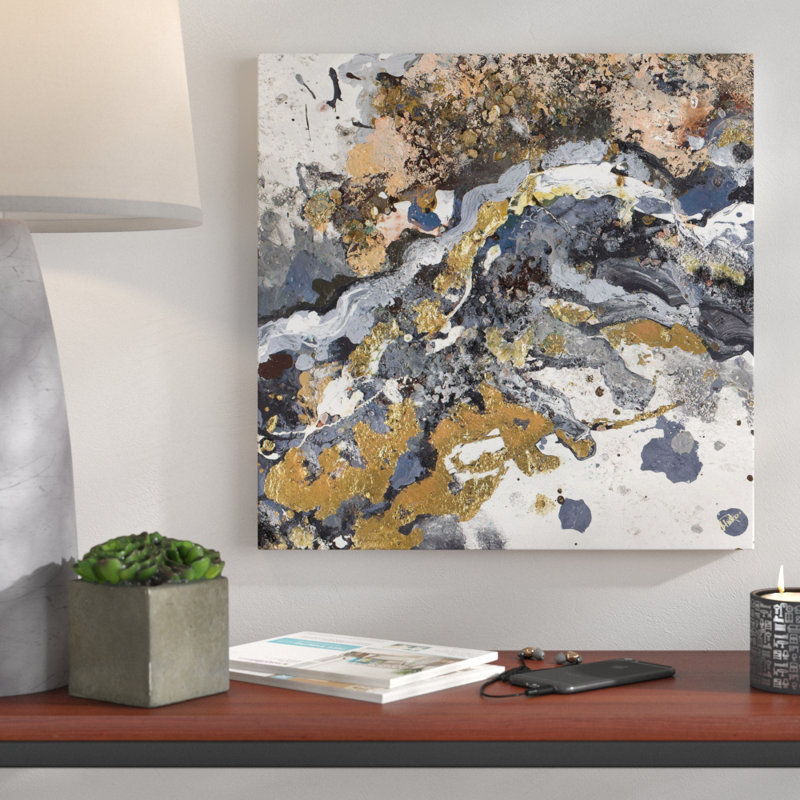 «Turbulence Square I» par Patricia Pinto - reproduction d'art sur toile tendue, H 18" x l 18" x P 1"