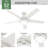 52" Aerodyne 5 - Blade Modern Smart Ceiling Fan with Lights and Remote-70982241
