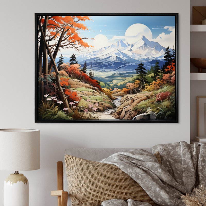 Green Mountains Summer Peaks Pastoral IV, 12" H x 20" W, Cadre flottant noir