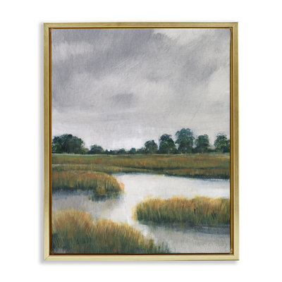Cloudy Rural Marsh Landscape