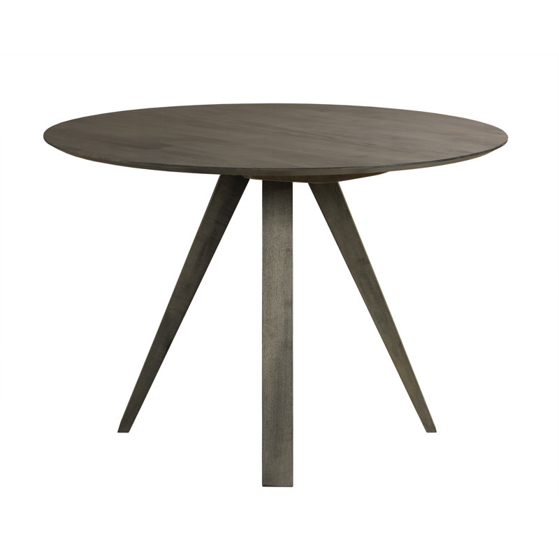 Table de salle à manger en bois massif Drake, Gris, H 29 po x L 42 po x L 42 po