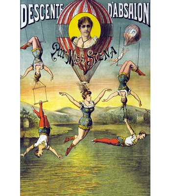 « french balloon cirque affiche », affiche rétro