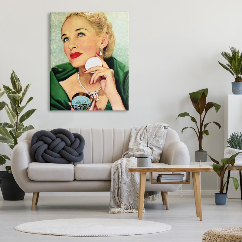 «Vintage Cosmetic Ad Woman», impression sur toile, H 48 po x l 36 po x P 1,5 po