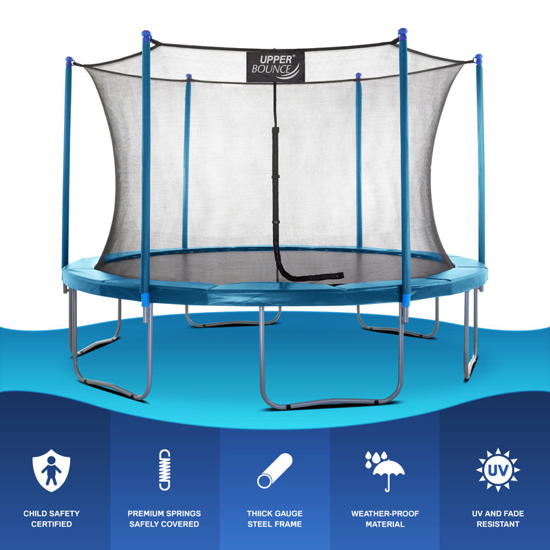 Ensemble de trampoline pour la cour extérieure / extérieure 14 pi avec système d'enclos de sécurité Machrus Upper Bounce