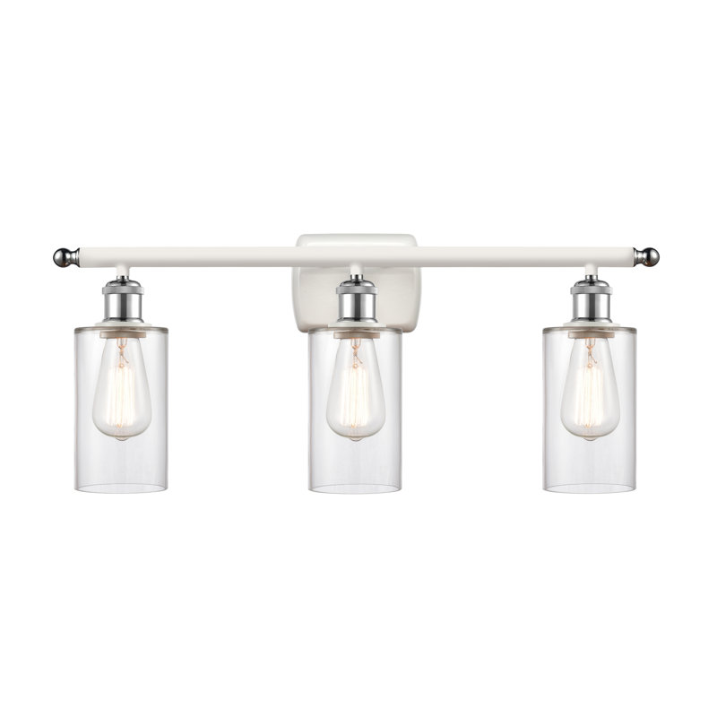 Éclairage de salle de bain à intensité variable à 3 lumières Mallette, Transparent, Ampoule DEL rétro de 3,5 watts