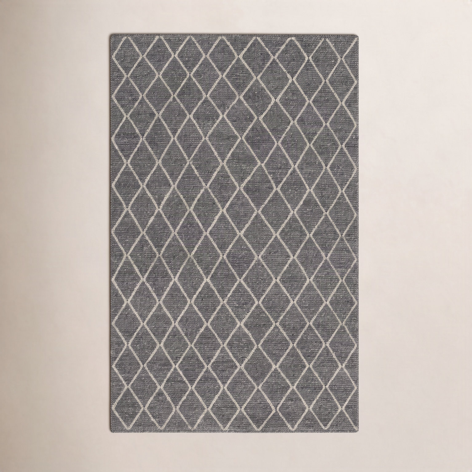 Lilly Charcoal Ivory Flatweave Geometric Rug, Rectangle 2' x 3'
