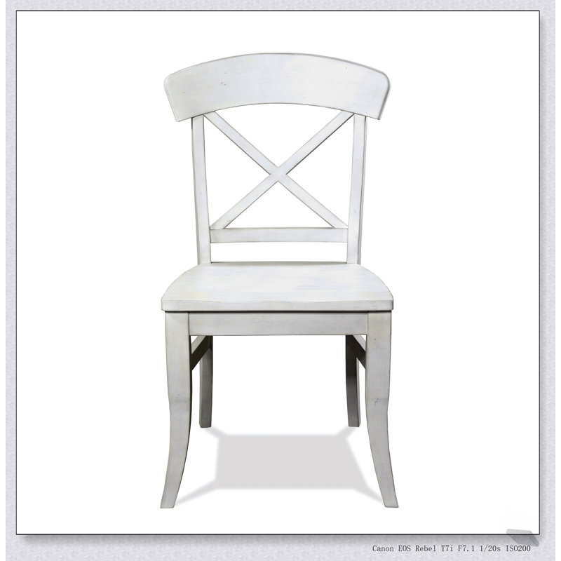 Ensemble de 2 chaises d'appoint à dossier croisé Harola, finition blanc fumé, confortable et élégant pour les repas modernes