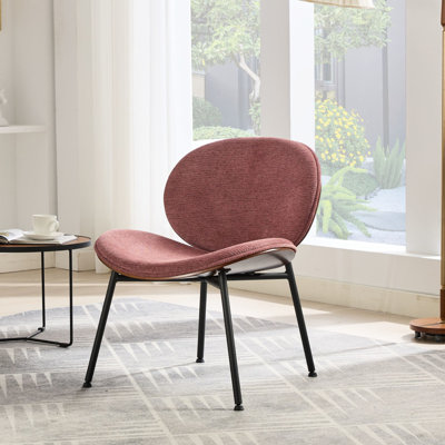Johanna Mid-Century Modern Shell, Walnut Finish, Comfortable , Versatile Decoration Accent Lounge Seat, Bean Paste Colour, Build, Home Furnishing Option